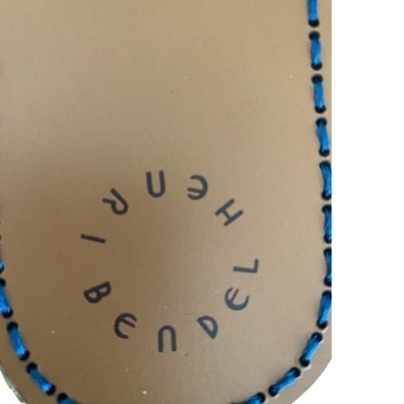 Henri Bendel Blue Leather Slide Sandals - Picture 7 of 7